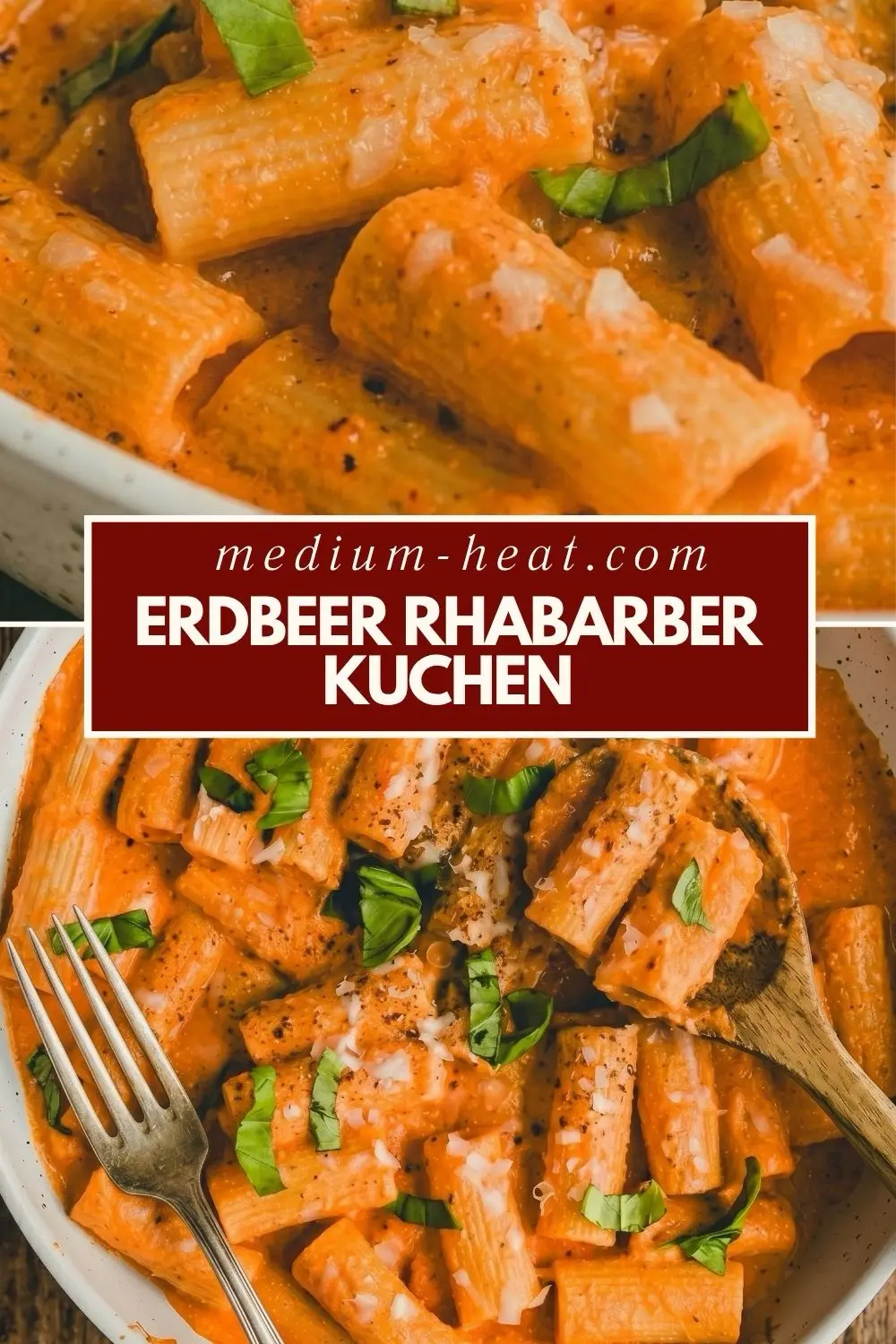 High Protein Nudeln mit Hähnchen und cremiger Quark-Sauce in einer weissen Schüssel