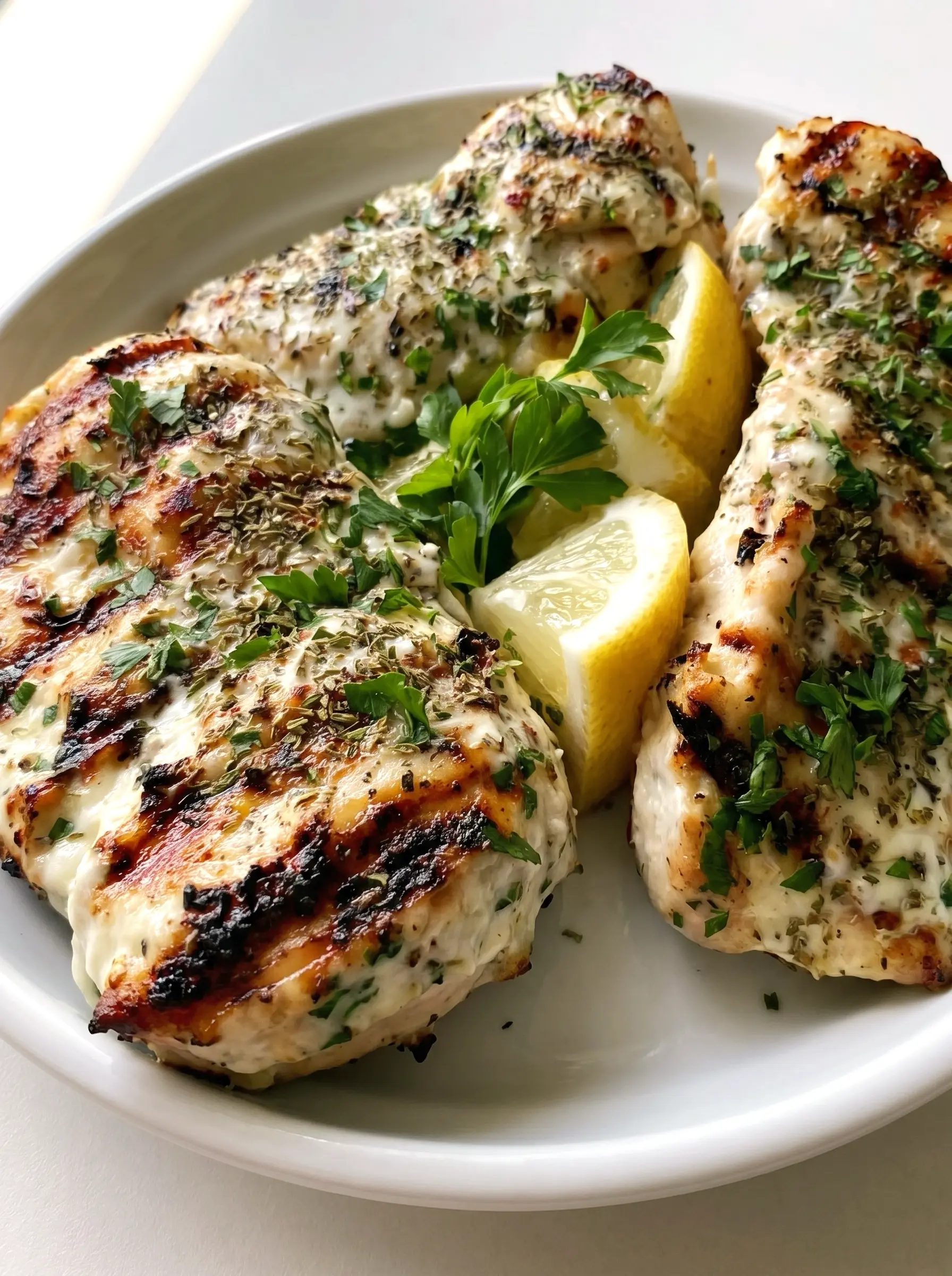Zutaten für Marinade für Hähnchenbrust - Knoblauch, Zitrone, Paprika und Kräuter