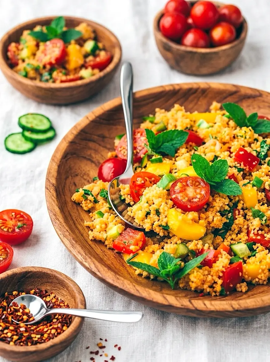 Kritharaki Salat mit Feta und Knorr Salatkrönung Dressing bei der Zubereitung